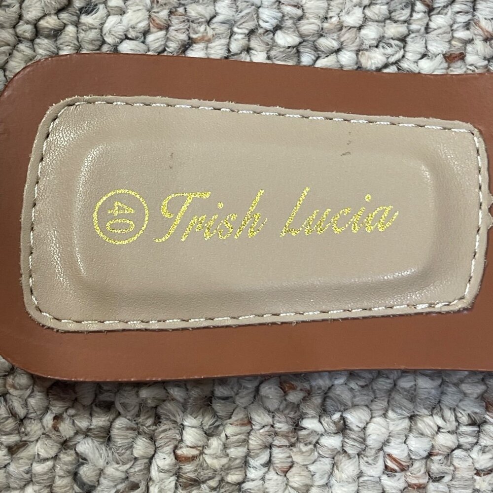 Trish Lucia Braided Slide Sandal Light Tan Size 40 (9) Square Toe - Picture 8 of 8